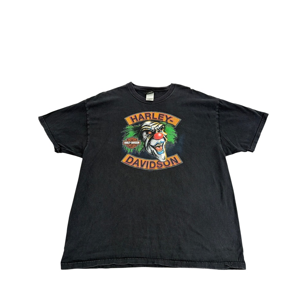 Harley Davidson Evil Clown T-Shirt Barnett El Paso Texas Mens 2XL Black 3087